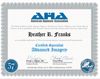 The image depicts a certificate from the American Hypnosis Association. It confirms that an individual has successfully completed a specified number of hours of continuing education and other requirements. The certificate includes the name of the recipient, the title "Certified Specialist in Advanced Imagery," and is signed by two officials. It also features decorative elements along the border and an official seal at the bottom. The date of certificate issuance is noted as July 14, 2025.