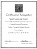 The image is a certificate of recognition. It features the title "Certificate of Recognition" and states that the individual has successfully completed the necessary work to be recognized as a "Certified Advanced Practitioner" in "Healing Through the Akashic Records." The certificate is presented by the Linda Howe Center for Akashic Studies and includes a date of July 2, 2013. It is signed by Linda Howe, the founder and director. The document has a decorative border and a logo or emblem at the top.