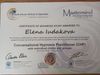 The image is a certificate from the South African Institute of Hypnotism, awarded for advanced study. It recognizes the completion of a training course in Conversational Hypnosis Practitioner (CHP) for individual clients and groups. The certificate includes signatures from instructors and bears an official seal. It is dated November 24, 2022. The design features the institute's logo and is presented in a formal layout.