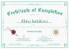 The image is a certificate of completion. It features decorative elements and green text. It states that the individual has successfully completed the fifth stage of a course titled "Integrative Hypnotherapy" under an organization called "HYPNOCOACHING." The certificate includes signatures from officials, a date range (from April 28 to May 28, 2023), and a certificate number. There is also a seal or emblem at the bottom, indicating authenticity.