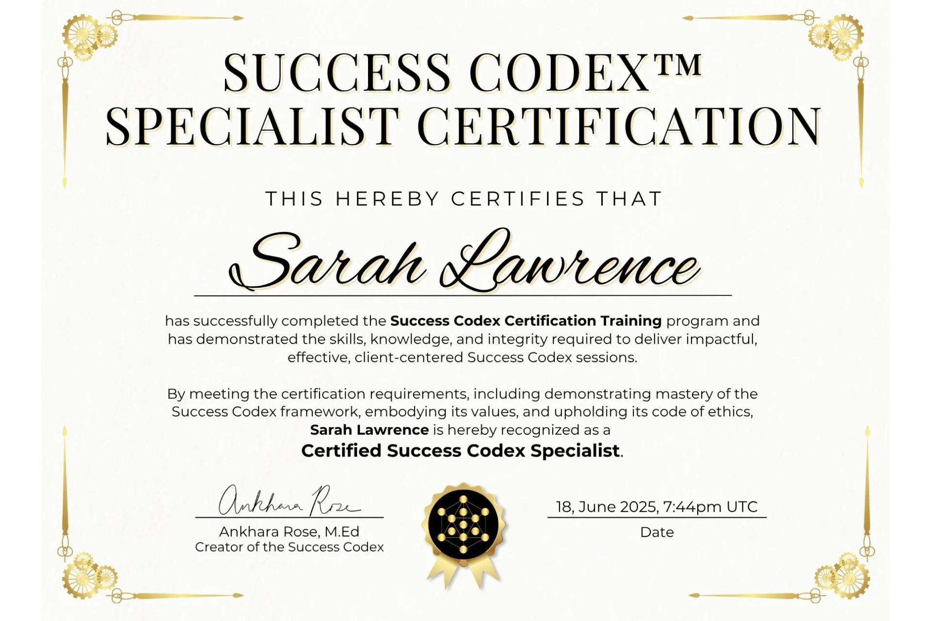 Success Codex Specialist